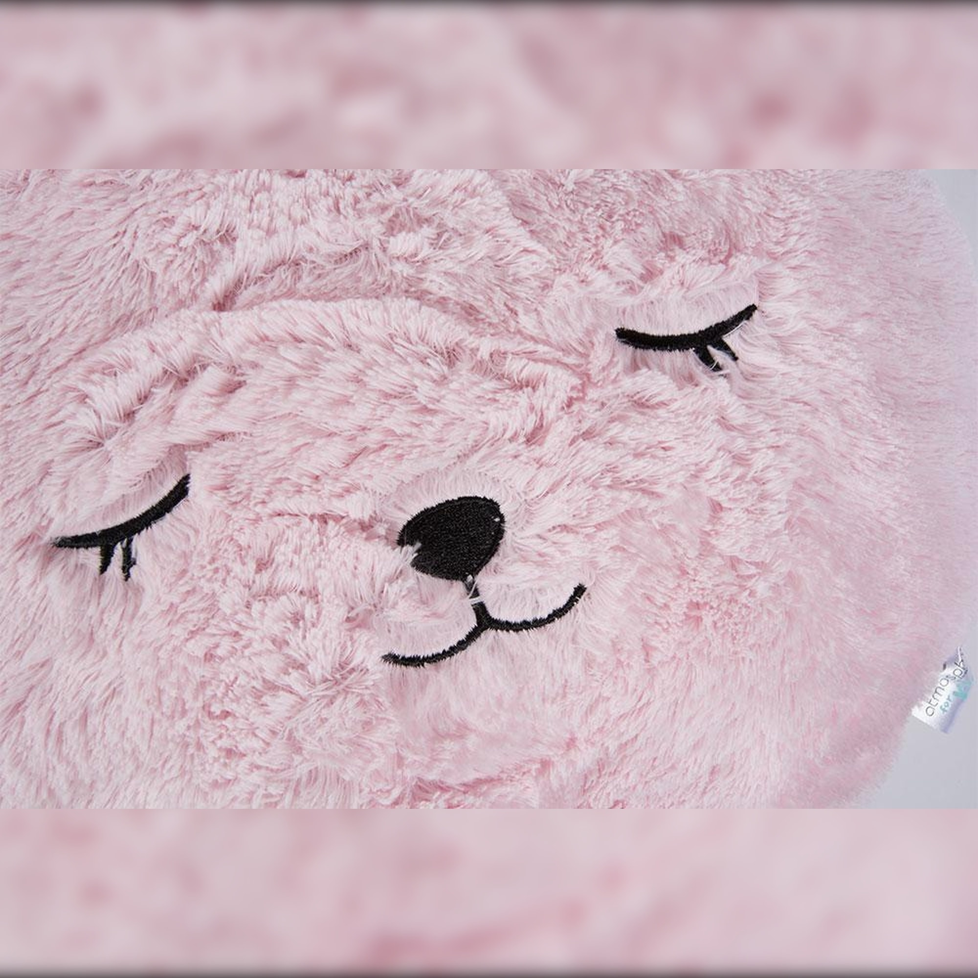 Cojín redondo de piel de conejo