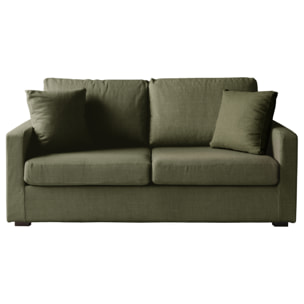 Canapé droit 3 places vert BASTIEN