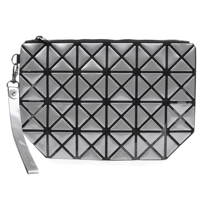 Zerbolò bolso clutch con diseño geométrico, de PVC.