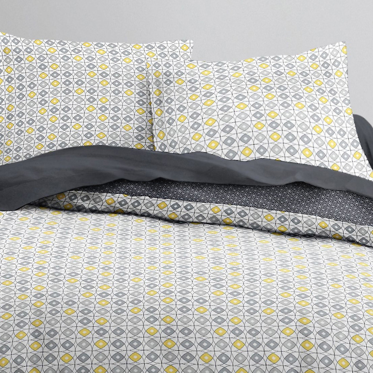 Parure Housse De Couette 3pcs 100% coton 57fils Gris