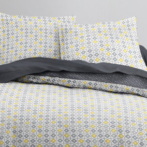 Parure Housse De Couette 3pcs 100% coton 57fils Gris