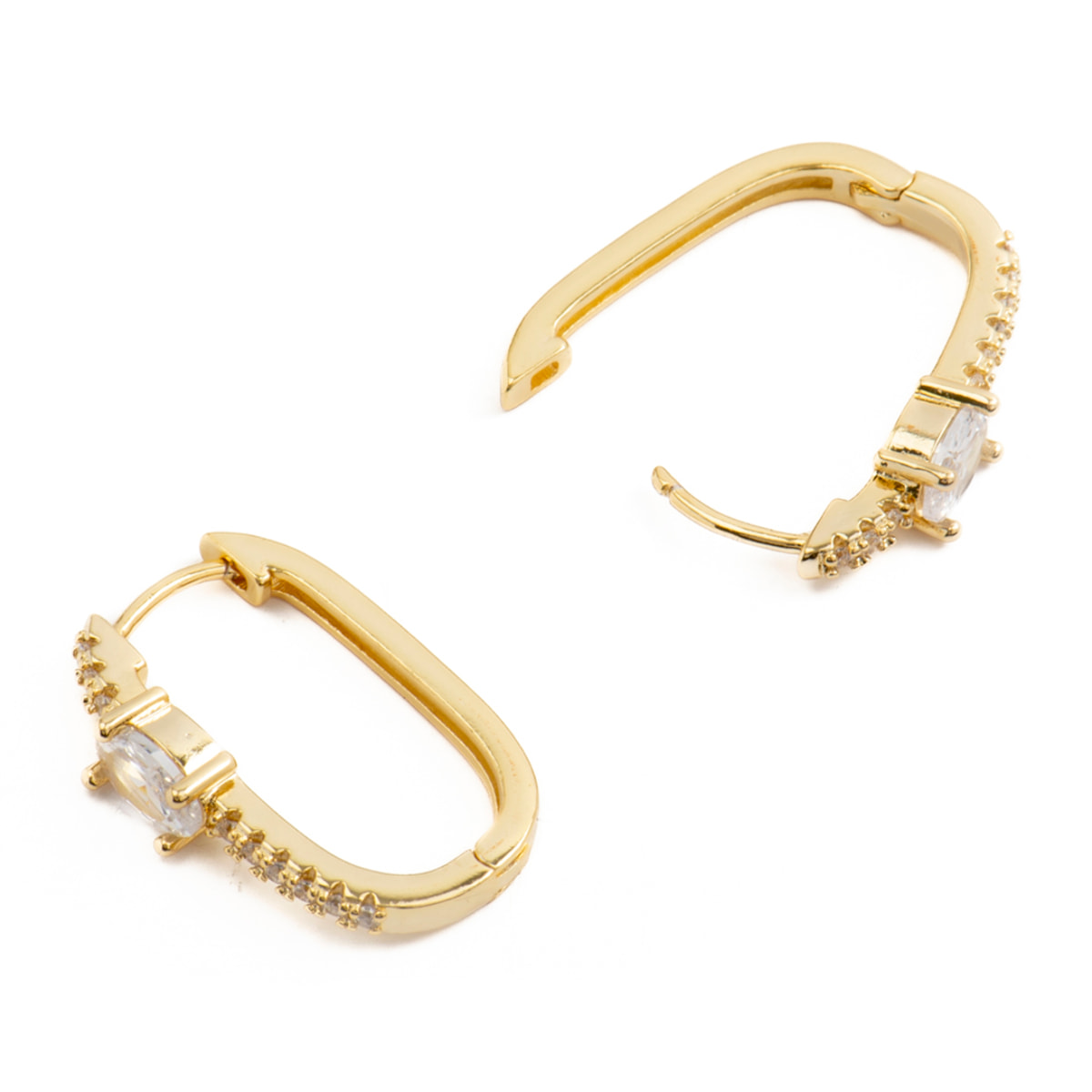 Pendientes de Circonita Brillante acabados en oro amarillo de 18K