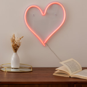Tube néon mural led "Coeur" rouge L 32cm