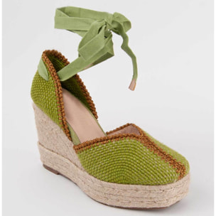 Alpargata De Cuña - Verde - Altura: 8 Cm