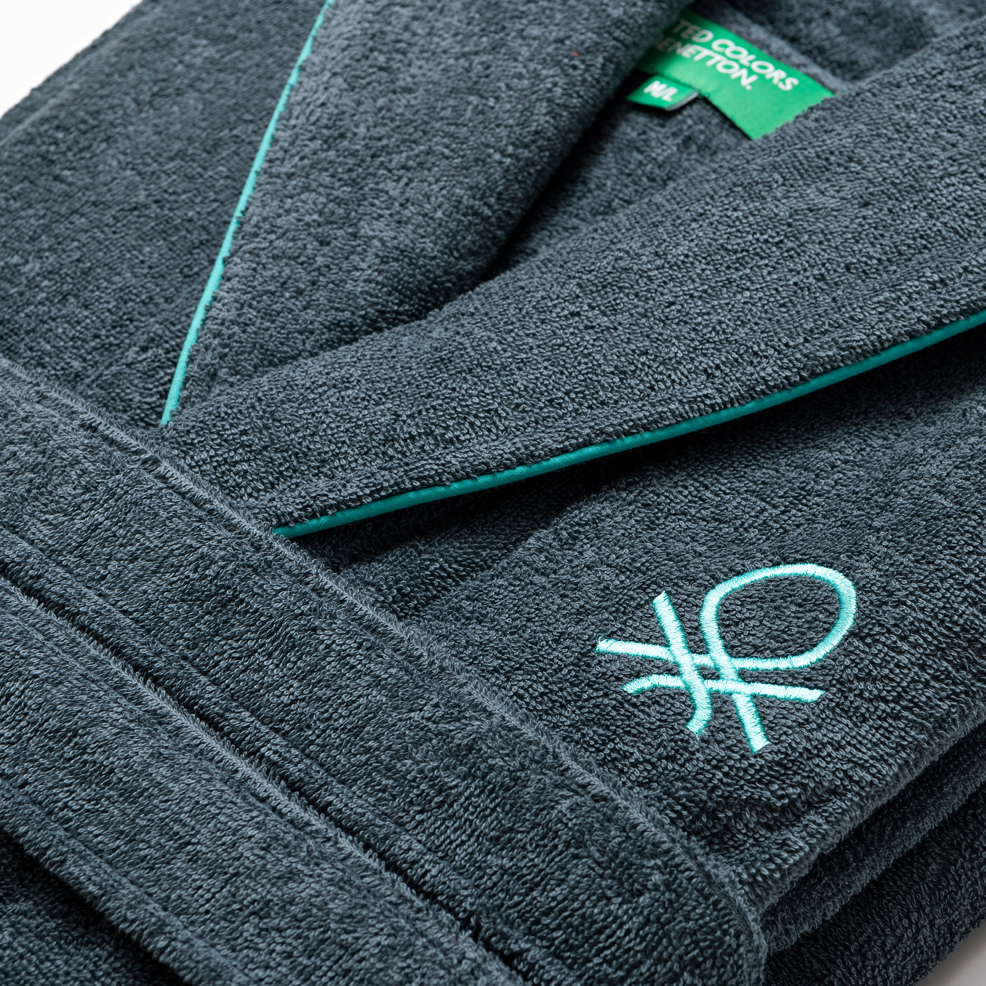 Albornoz m/l gris oscuro  benetton