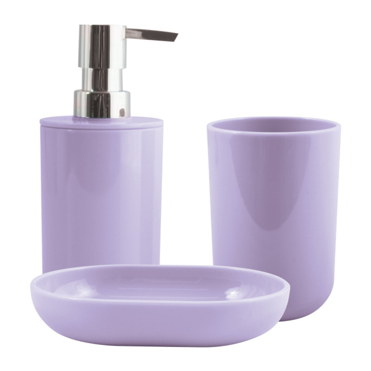 Lot de 3 accessoires de salle de bain INAGUA Lavande MSV