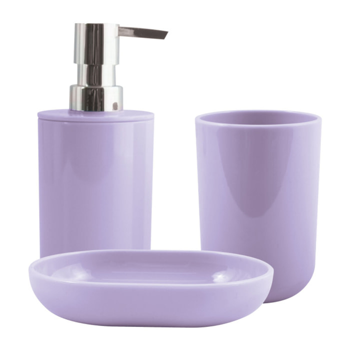 Lot de 3 accessoires de salle de bain INAGUA Lavande MSV