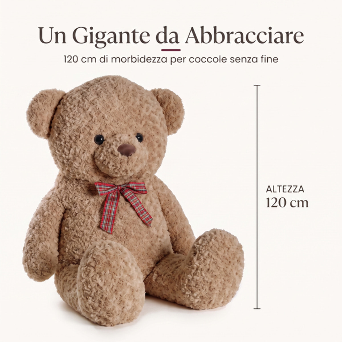 Orso di peluche gigante in poliestere - BEIGE