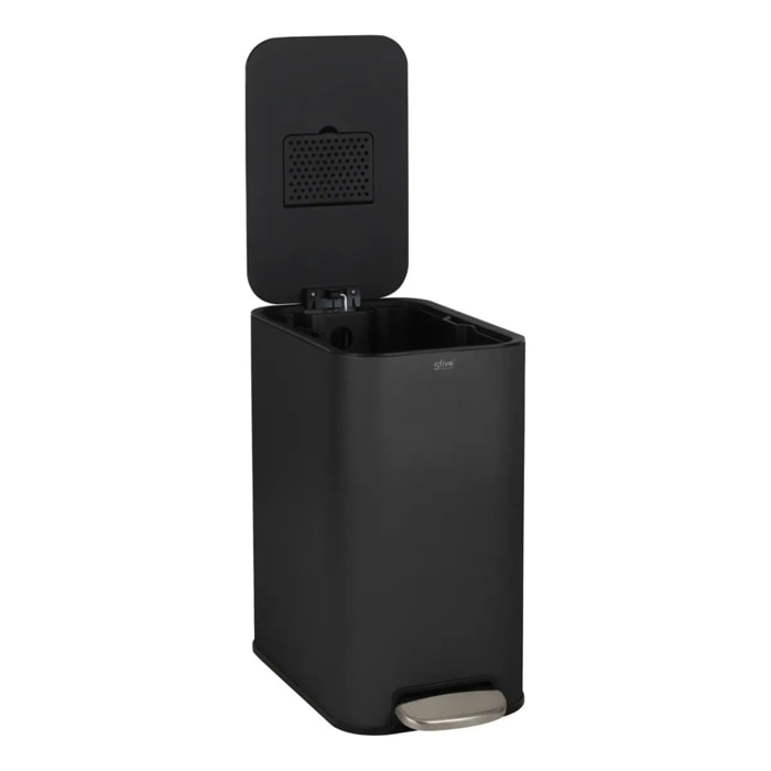 Poubelle slim rectangulaire à pédale Delta 20L noir