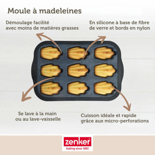 Moule 9 madeleines 28 x 18 cm Zenker Silicone fibre de verre