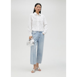 Camicia corta con strass