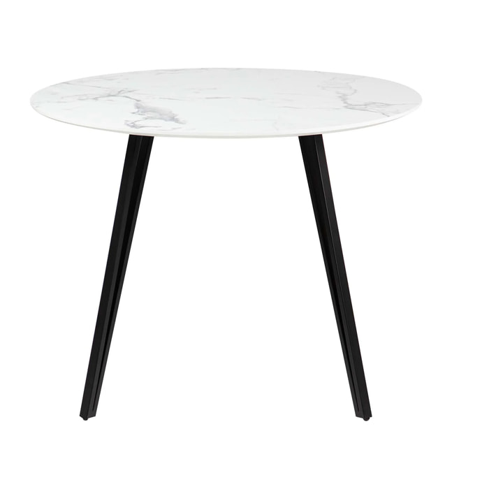 Mesa De Comedor Mdf Metal Gris Negro 100x100x75 Cm