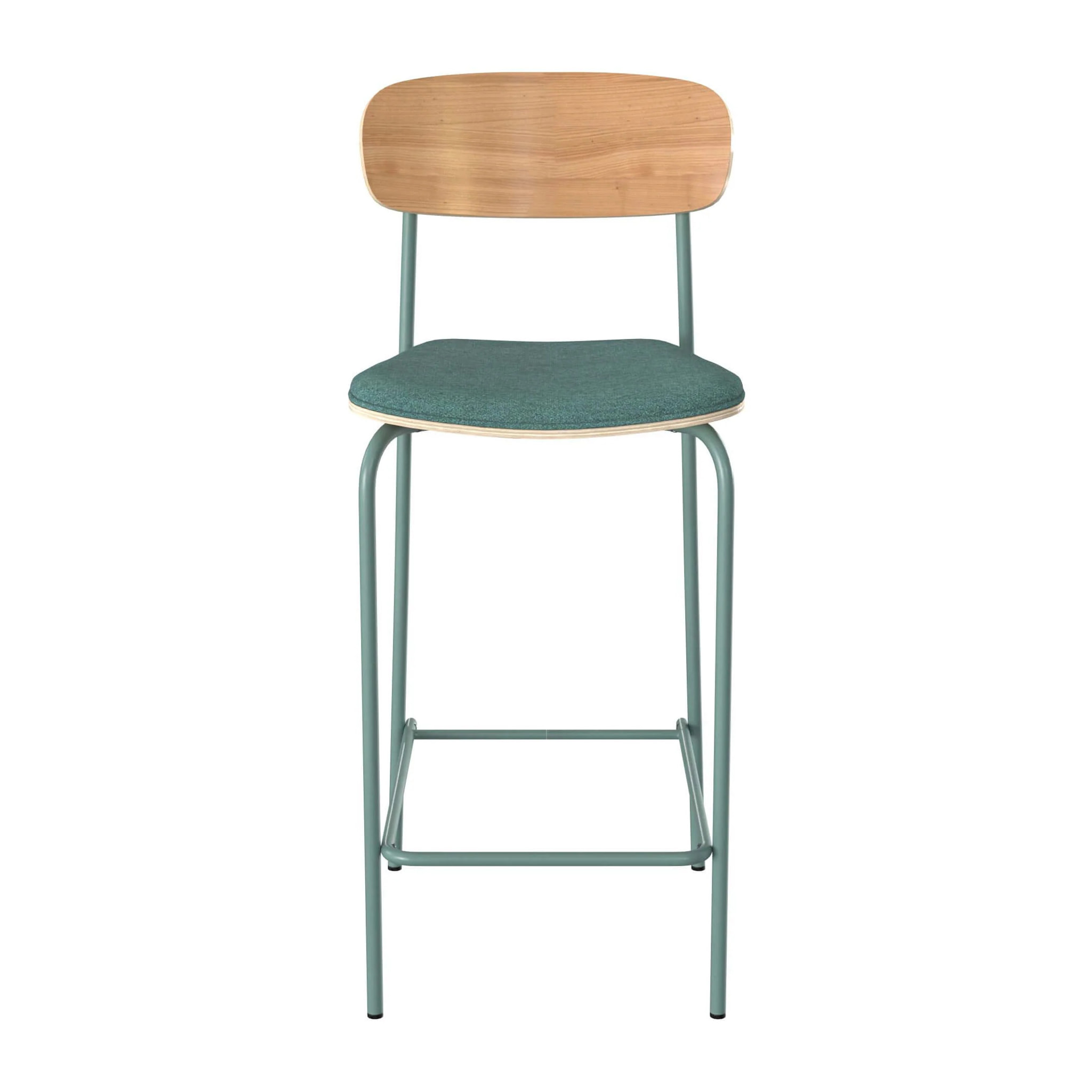 Lot de 2 chaises pour îlot central en tissu bleu canard 65 cm - Alba