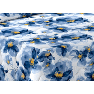 Trapunta Invernale 300gr Made in Italy Piumone Clado Linea Scaldanotti Disegno Ilenia Blu