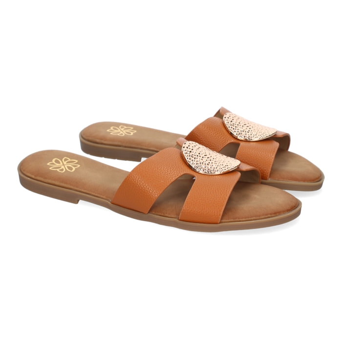 Sandalia Planas de Mujer, Comodas y Elegantes con Diseño Moderno con Adorno en la Pala