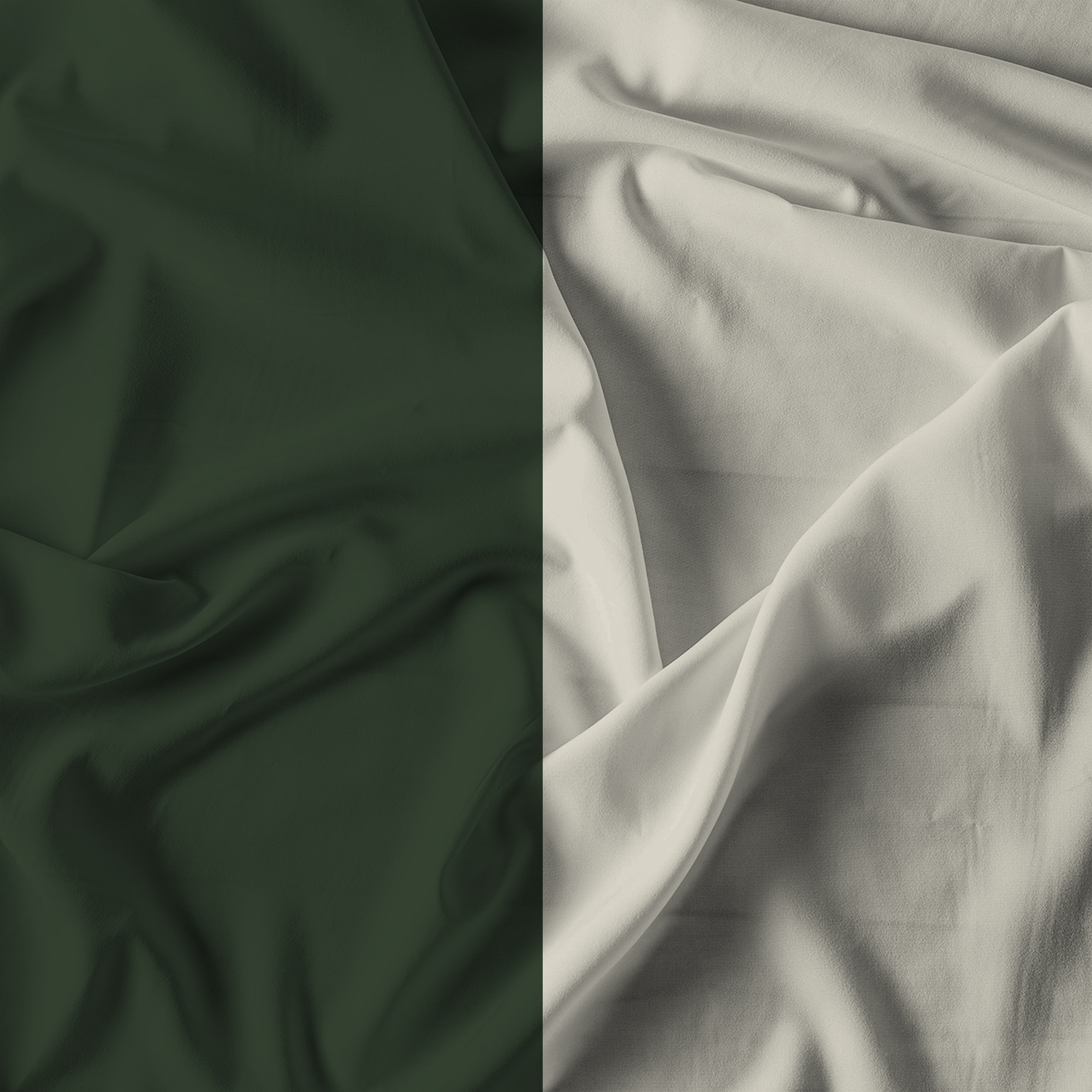 COMPLETO LETTO NATURAL COLOR, 100% Cotone, Made in Italy - VERDE OLIVA/PANNA