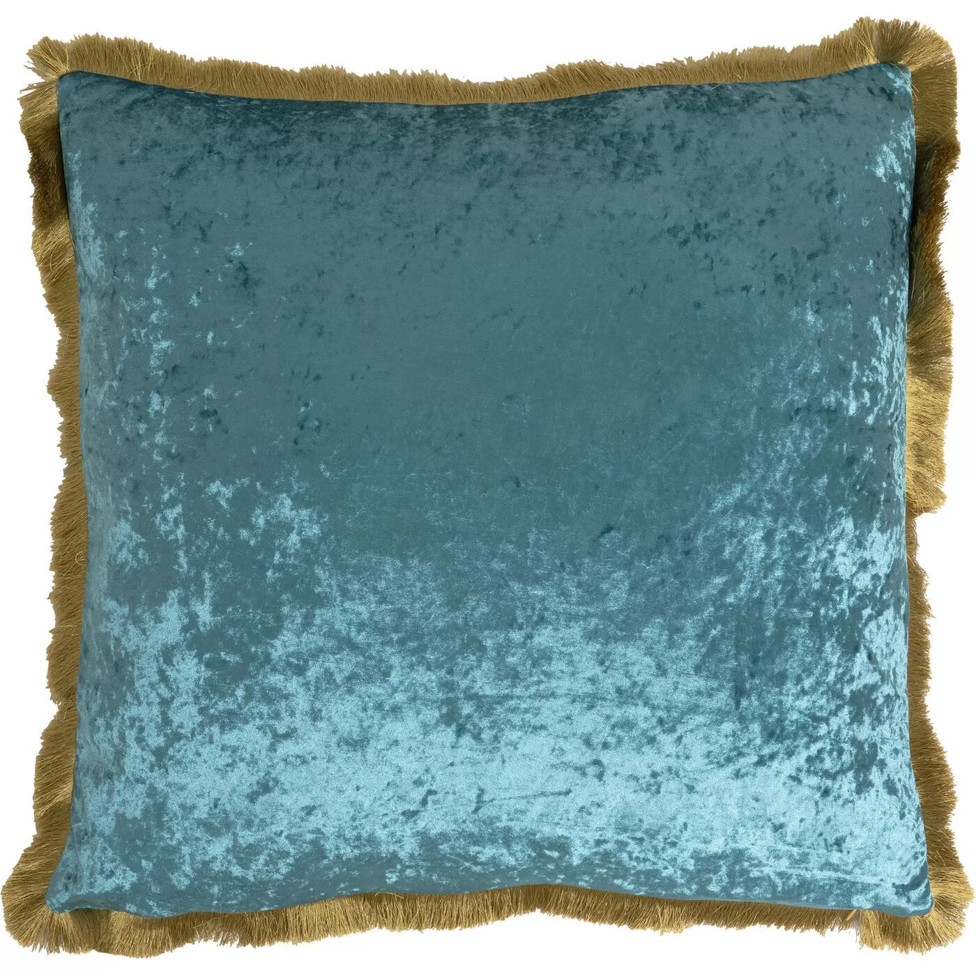 Coussin à franges Cannes 55x55cm bleu pétrole Kare Design