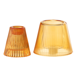 J-Line bougeoir Chapeau - verre - orange