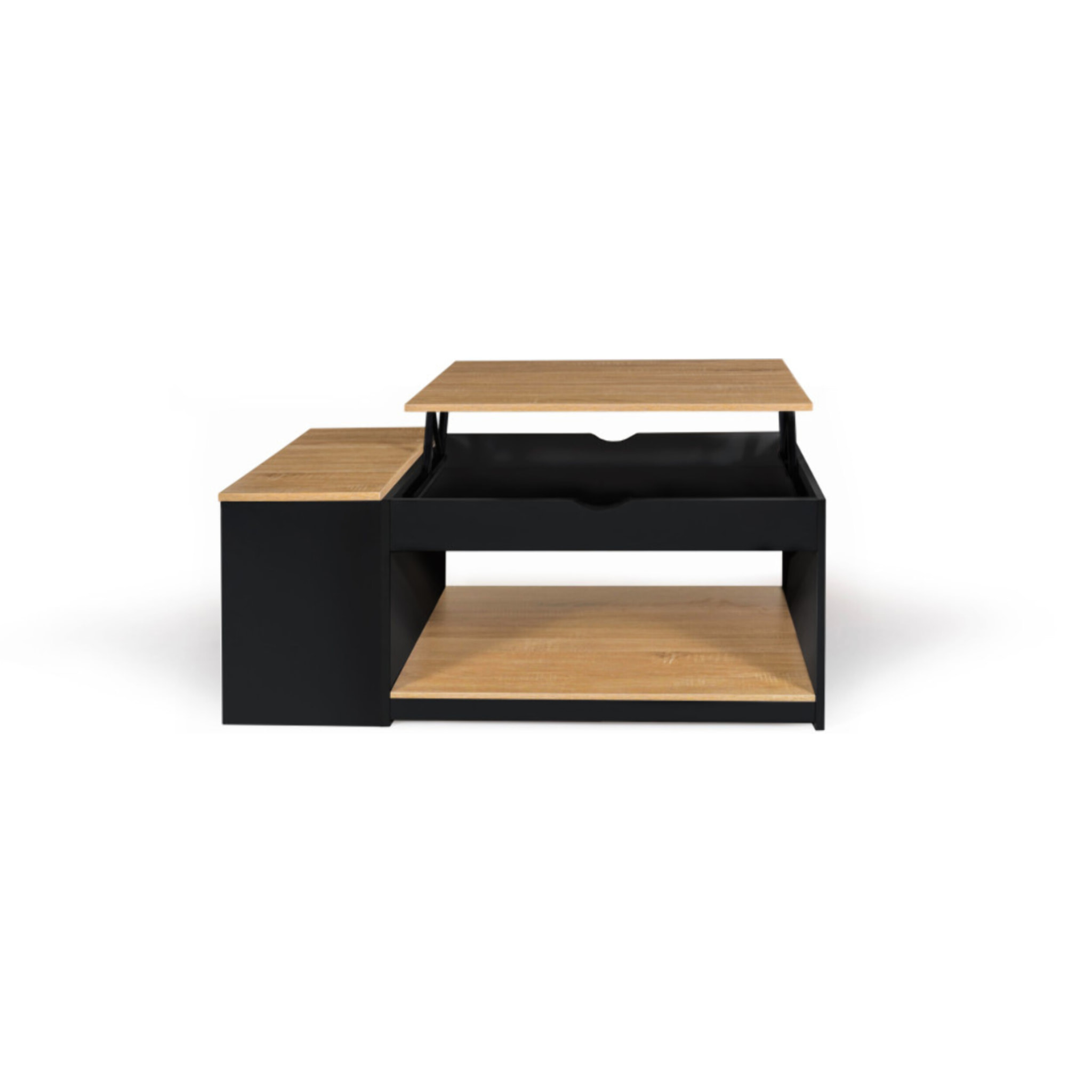 Table basse relevable + coffre Elina - Plateau + coffre