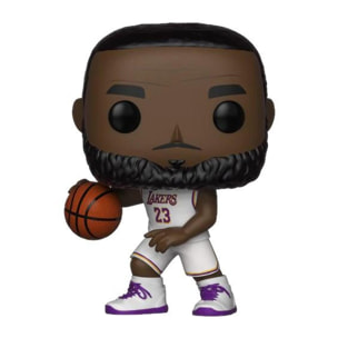 NBA Miami Lakers Pop! Basketball Figure in Vinile Lebron James in Uniforme Bianca 9 Cm