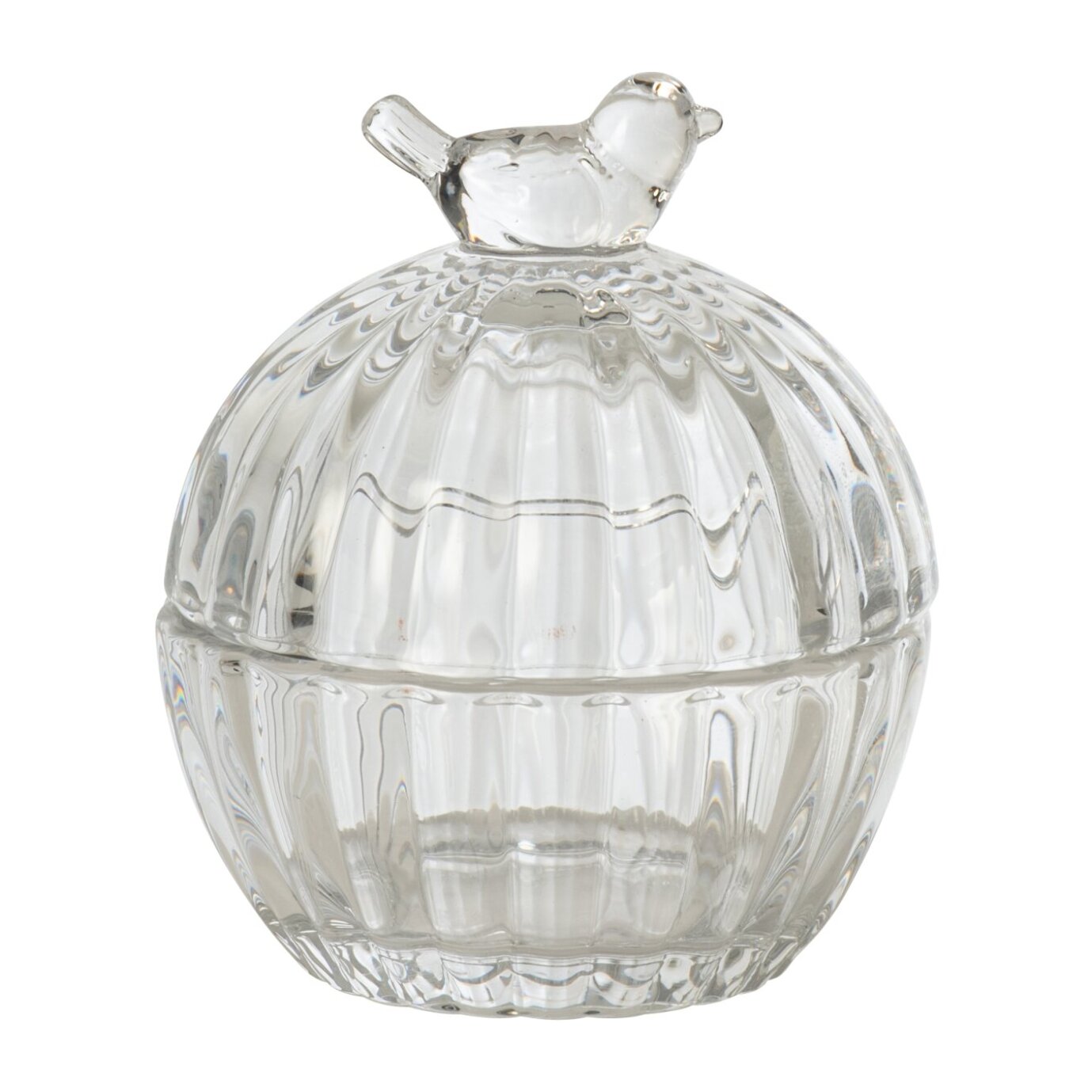 J-Line pot décoratif oiseau - verre transparent - set de 2