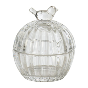 J-Line pot décoratif oiseau - verre transparent - set de 2