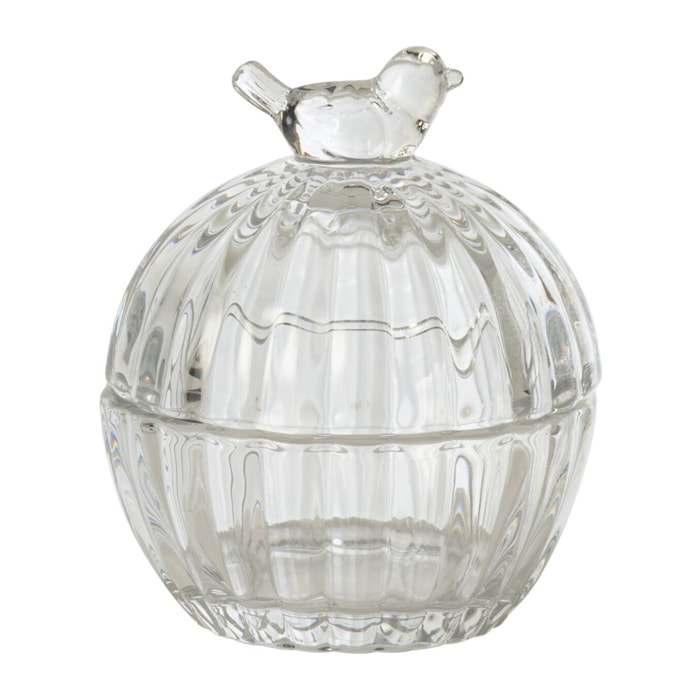 J-Line pot décoratif oiseau - verre transparent - set de 2