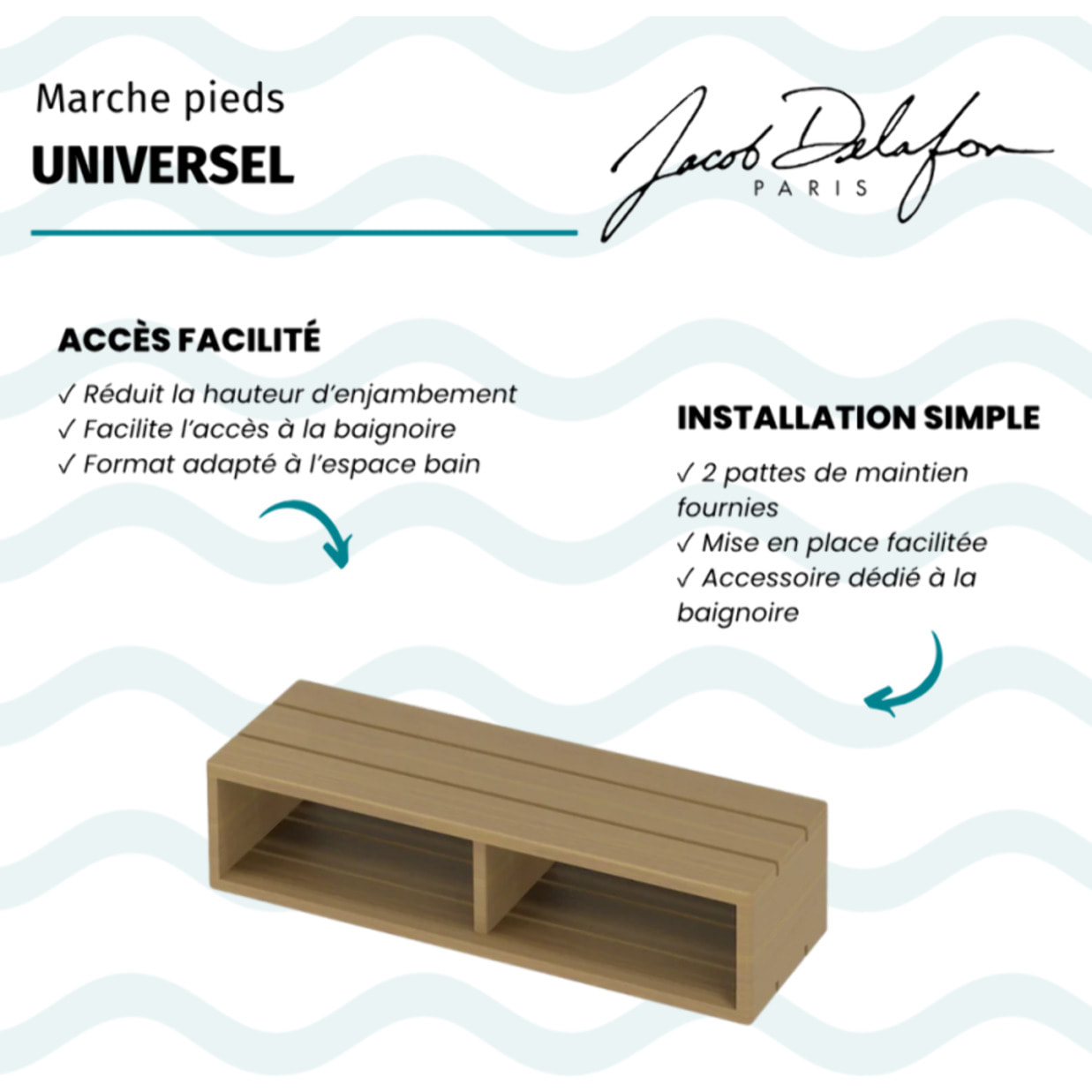 Marche pieds universel pour baignoire
