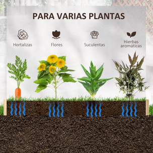 Arriate de Madera de Jardín Cuadrado Suelo de Huerto Urbano Jardinera Macetero para Cultivos Plantas Flores Hierbas Terraza 100x100x16 cm Natural