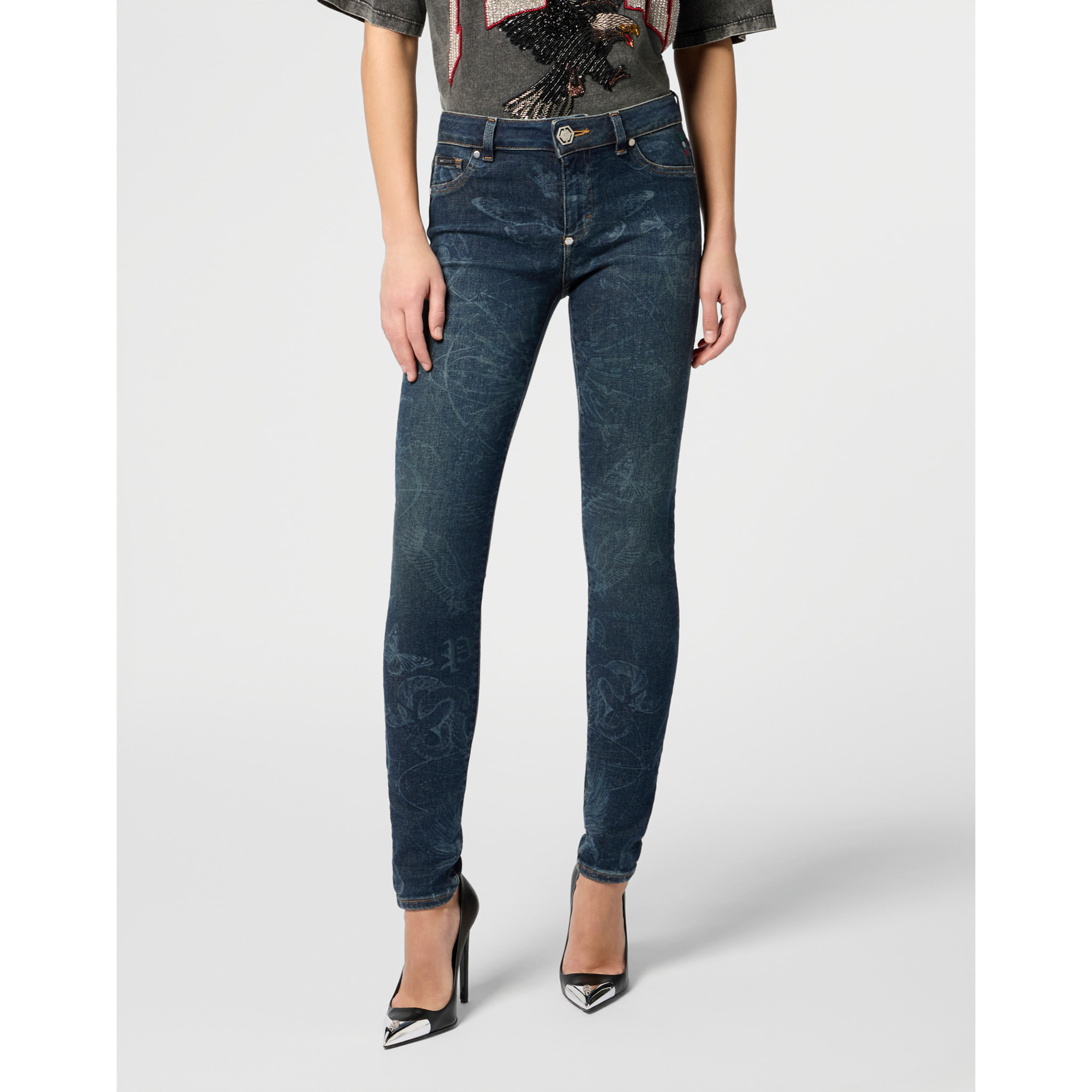 PHILIPP PLEIN Jeggings Butterfly Tattoo