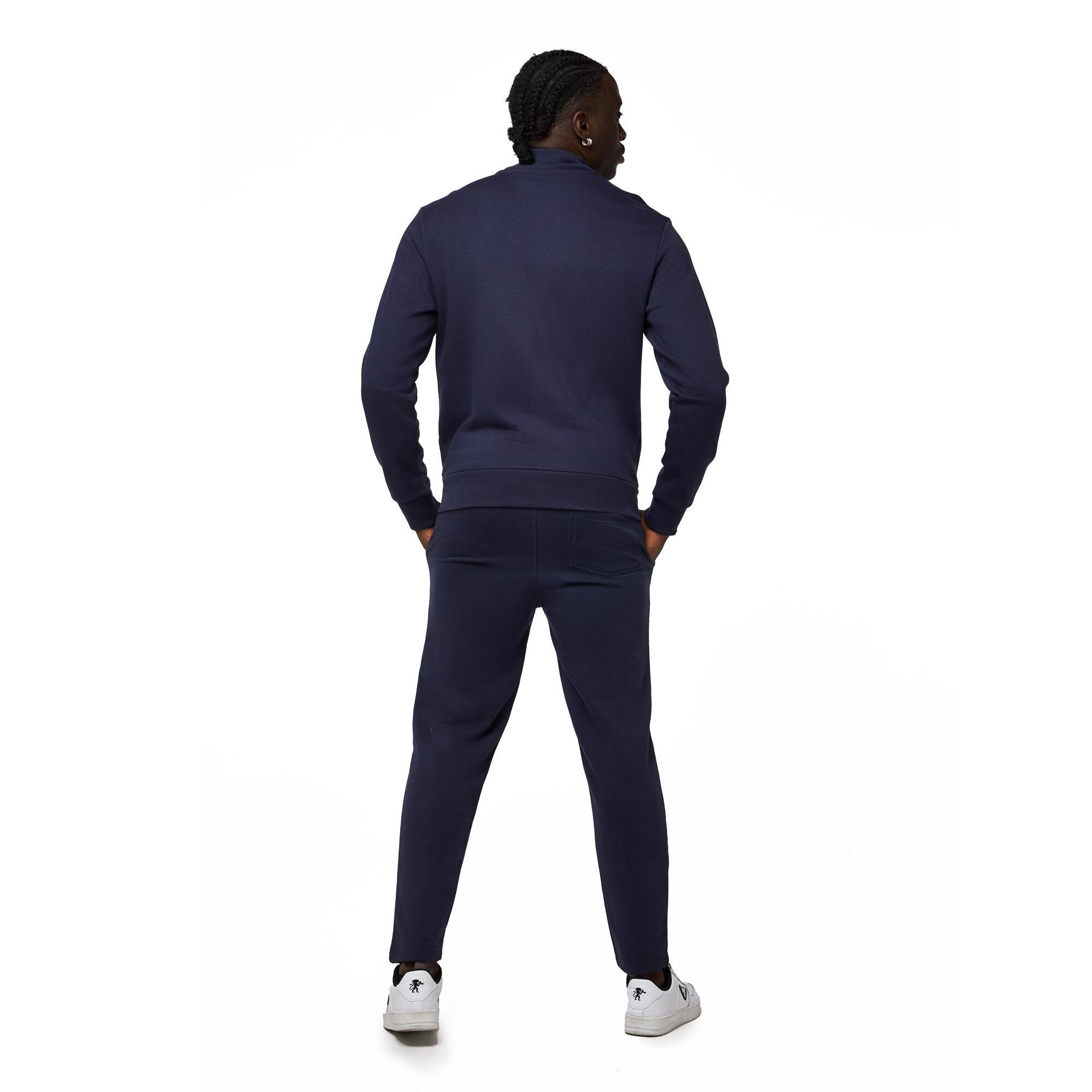 Tuta da uomo con felpa con colletto e zip e pantalone non felpata Leone Basic