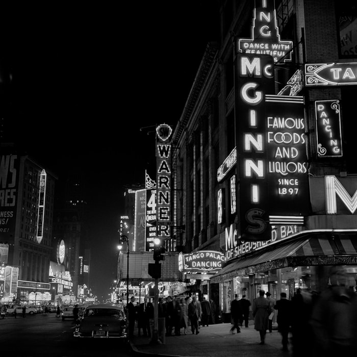 Photo ancienne New York - Broadway Tableau plexiglas