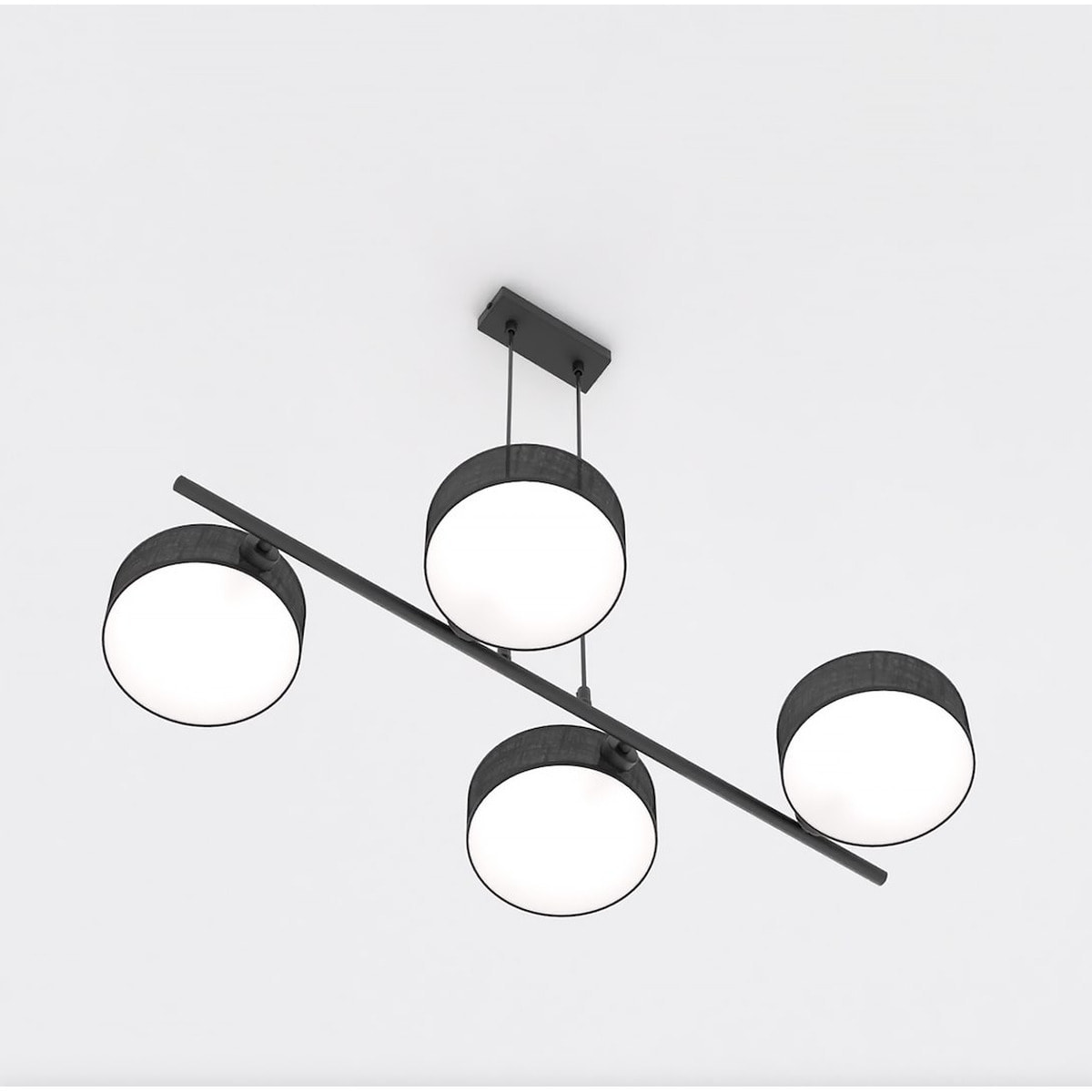 Lampada a sospensione Drumz nera opaca