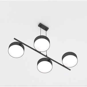 Lampada a sospensione Drumz nera opaca