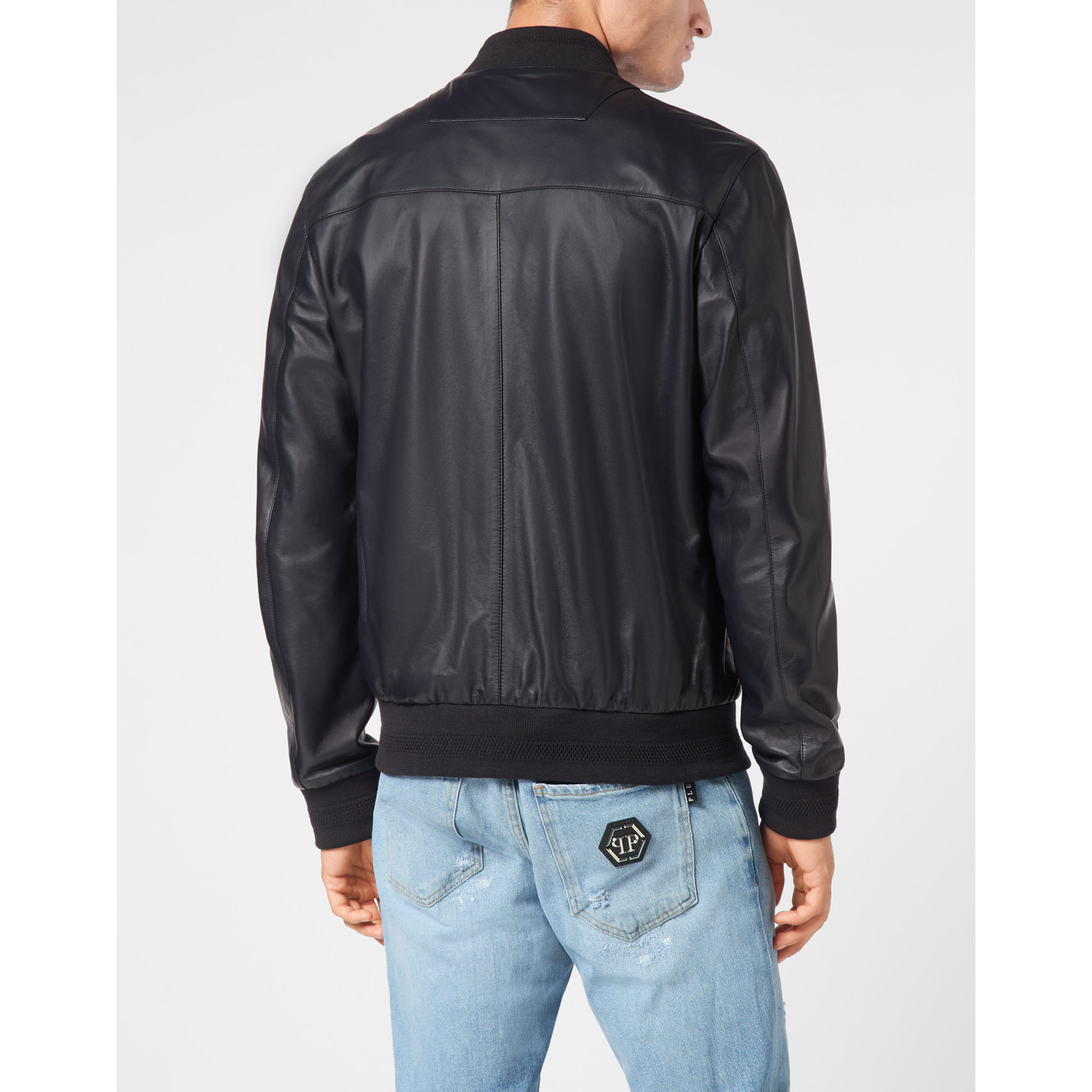 PHILIPP PLEIN Leather Bomber ICONIC PLEIN