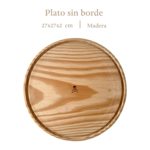 Plato sin borde en madera ø27cm scalpers home