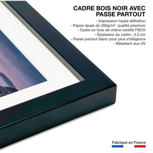 Affiche paysage sunrise on the rocks Affiche sous cadre noir