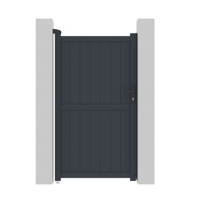 Portillon aluminium "Maurice" - 101.2 x 180.9 cm - Gris