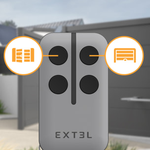 Télécommande pour portail et porte de garage compatible Extel Umii - Extel - 761100 - Lot de 4