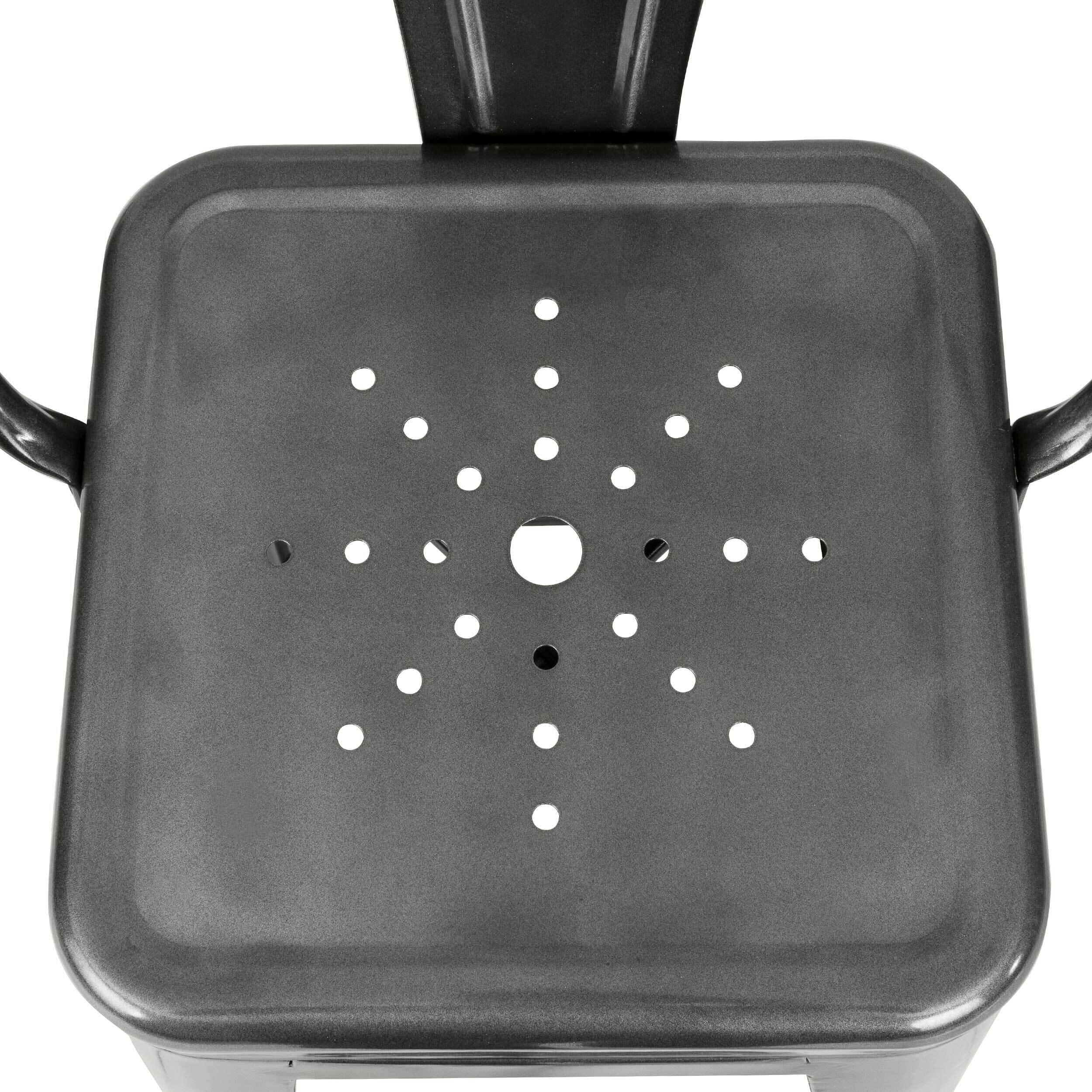 Lot de 2 chaises pour îlot central 67 cm en métal gris anthracite - Indus