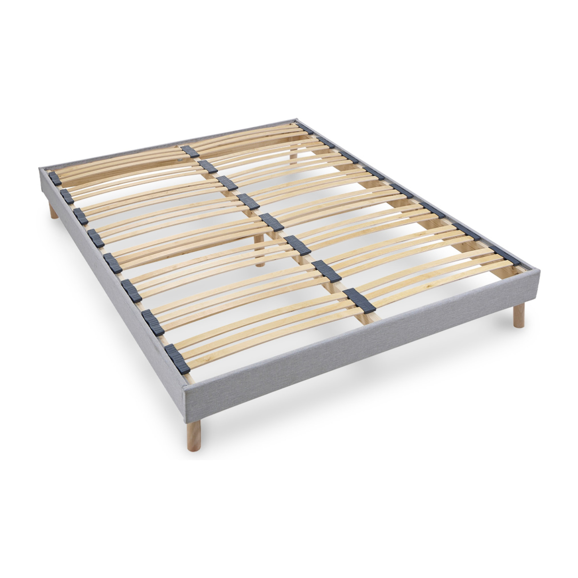 Sommier Capitole technologie Tri-Lattes, Bois Épicéa, H30 cm, Lattes Actives, Montage Facile, Aération Optimale