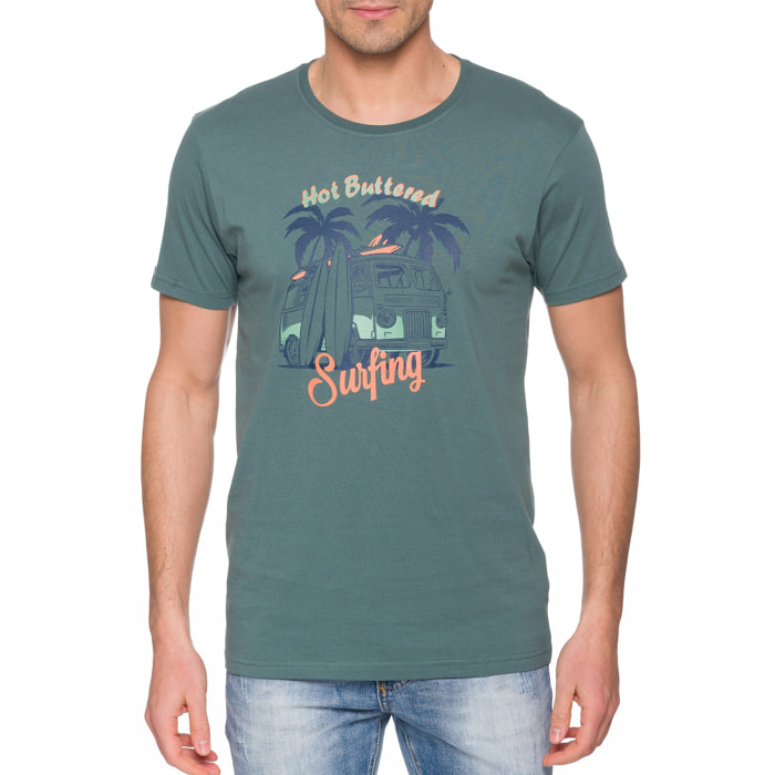T-shirt in cotone 150 gr Hot Buttered Magnetic Colore Verde Matcha.