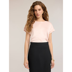 Motivi - T-shirt bimaterica - Rosa