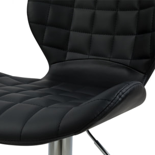 Lot de 2 chaises de bar réglables 53/74 cm en cuir synthétique noir - Mazzia