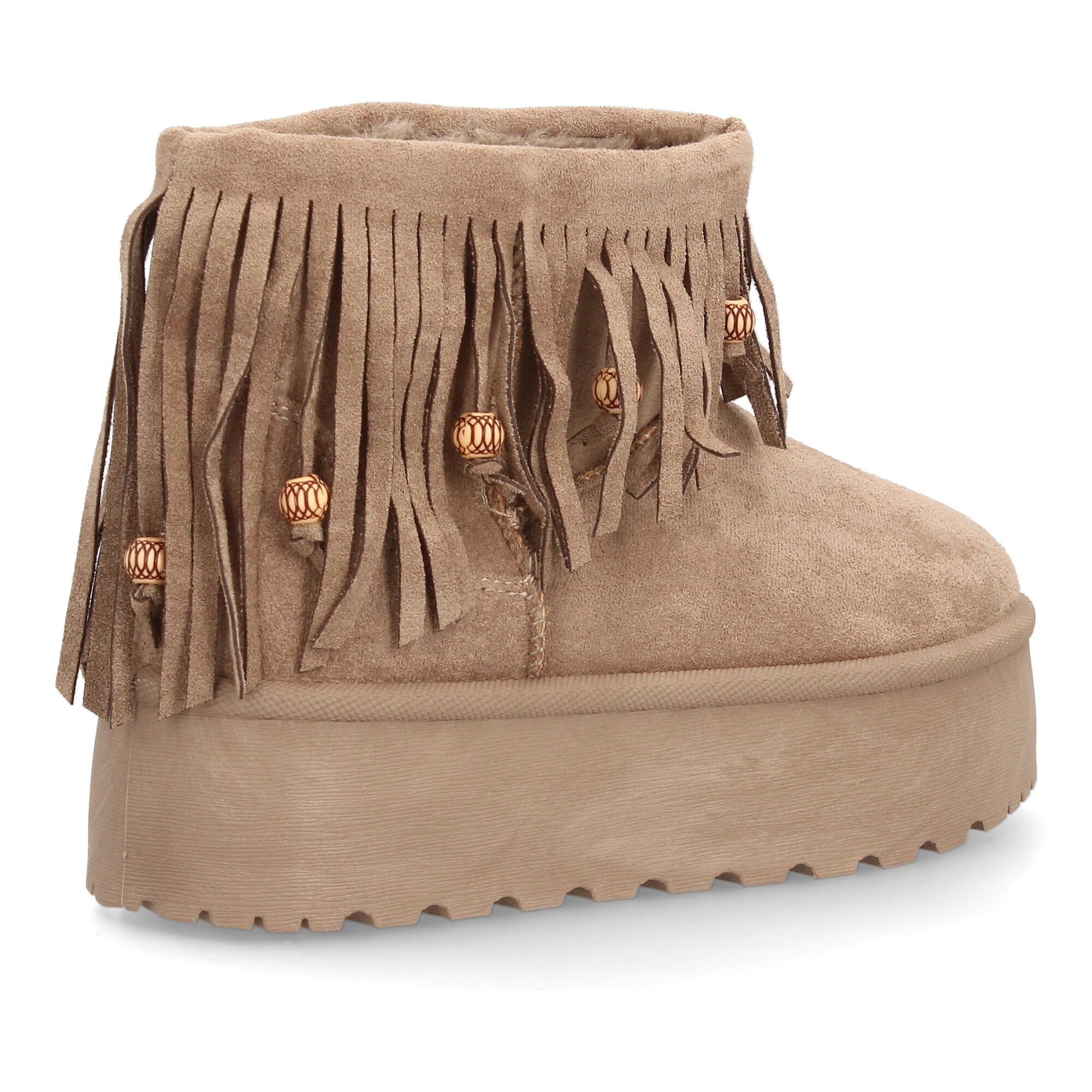 Botín australiano mujer con flecos y plataforma