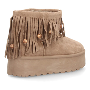 Botín australiano mujer con flecos y plataforma