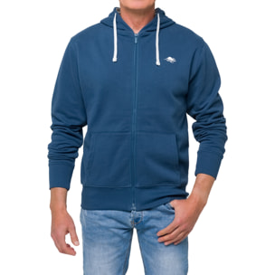 Felpa Hot Buttered in cotone Kangaroo Blu indigo.