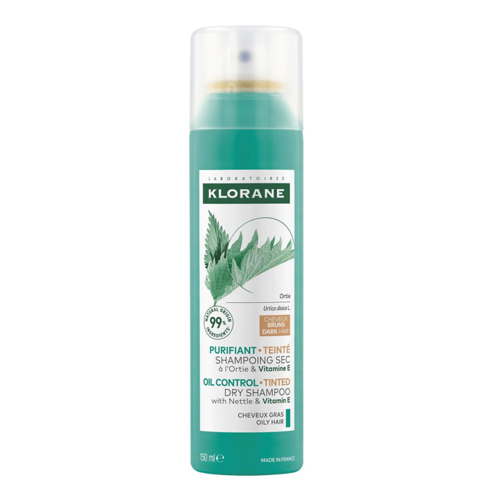 Ortie & Vitamine E  - Shampooing Sec Teinté Purifiant- Cheveux Bruns - 150 ml