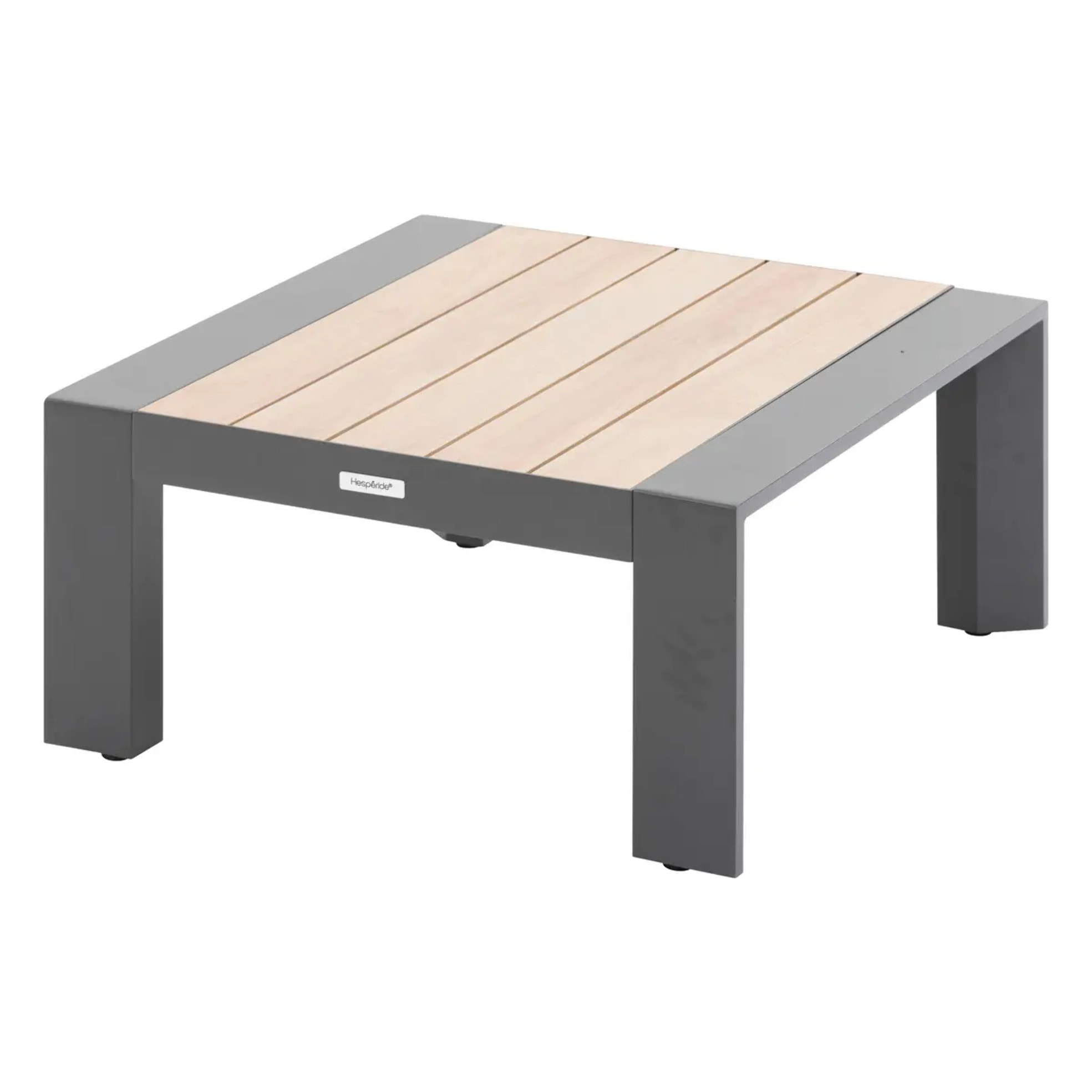 Table basse de jardin carrée "Évasion" graphite & honey 65 x 65cm en aluminium