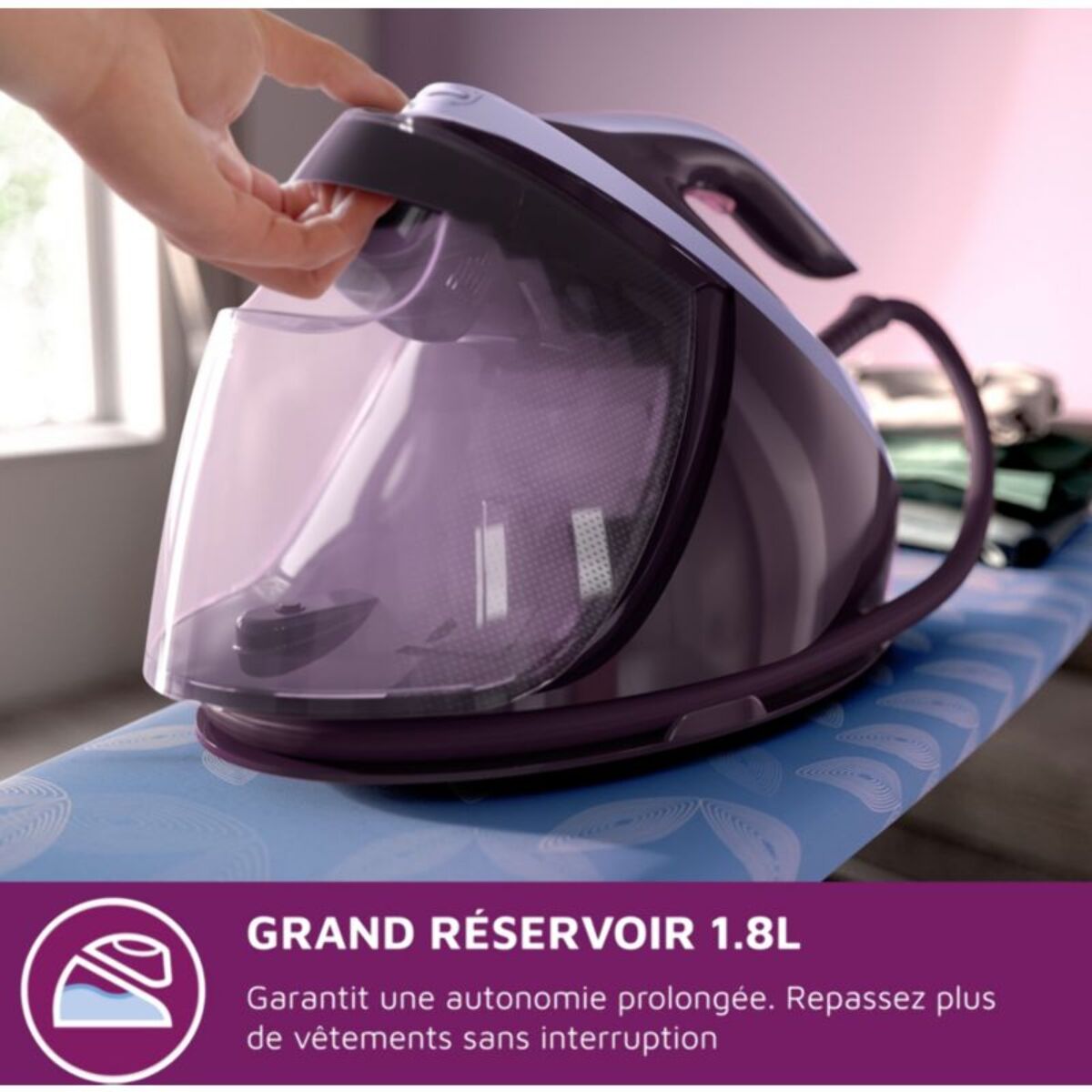Centrale vapeur PHILIPS PSG7050/30 mauve 1,8L